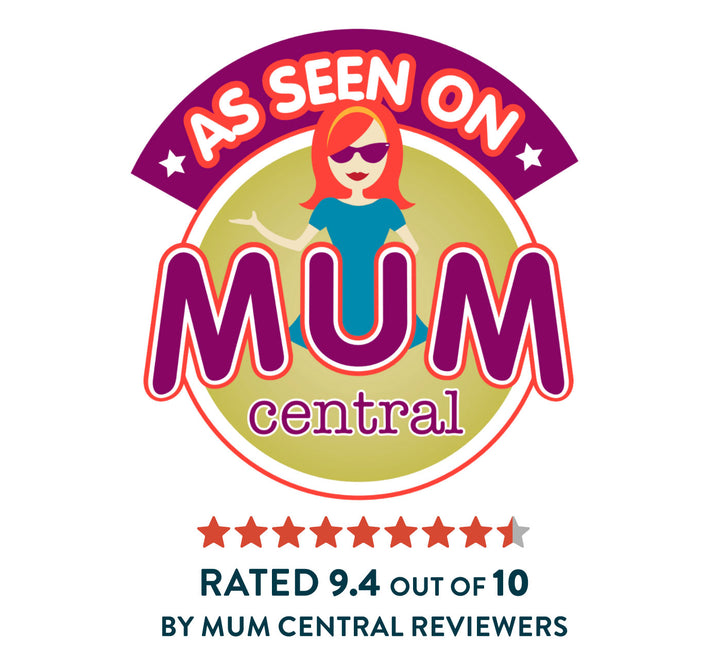 As seen on Mum Central. Rated 9.4 out of 10 by Mum Central reviewers