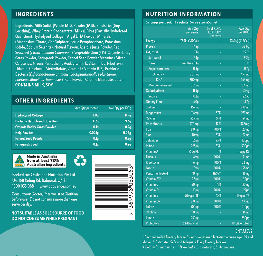 Mummy Smoothie Nutritional Information